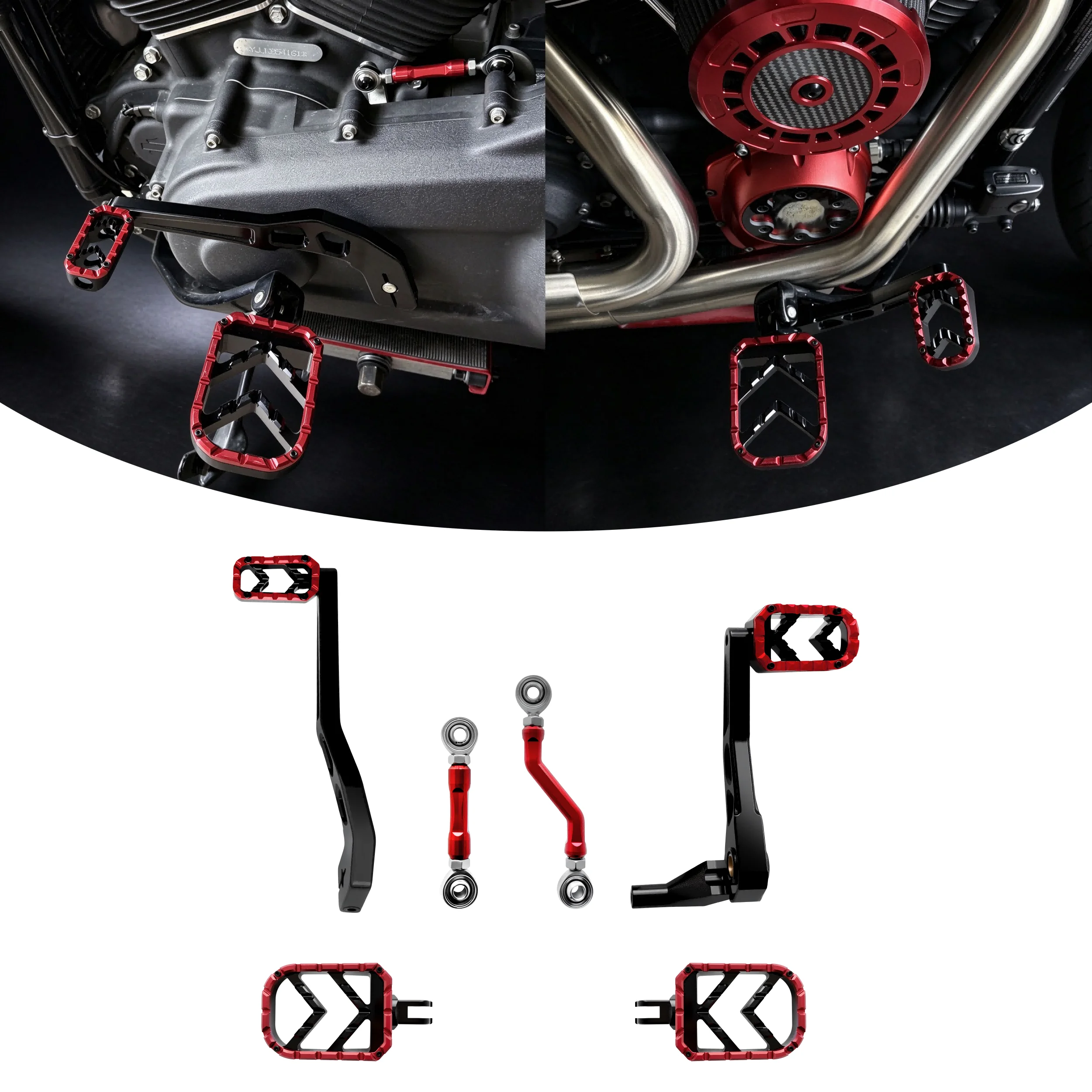Motorcycle Dragon Scale CNC Performance Floorboards Foot Pegs Mid Control Kit for Harley 2018-2026 softail with Mid Control