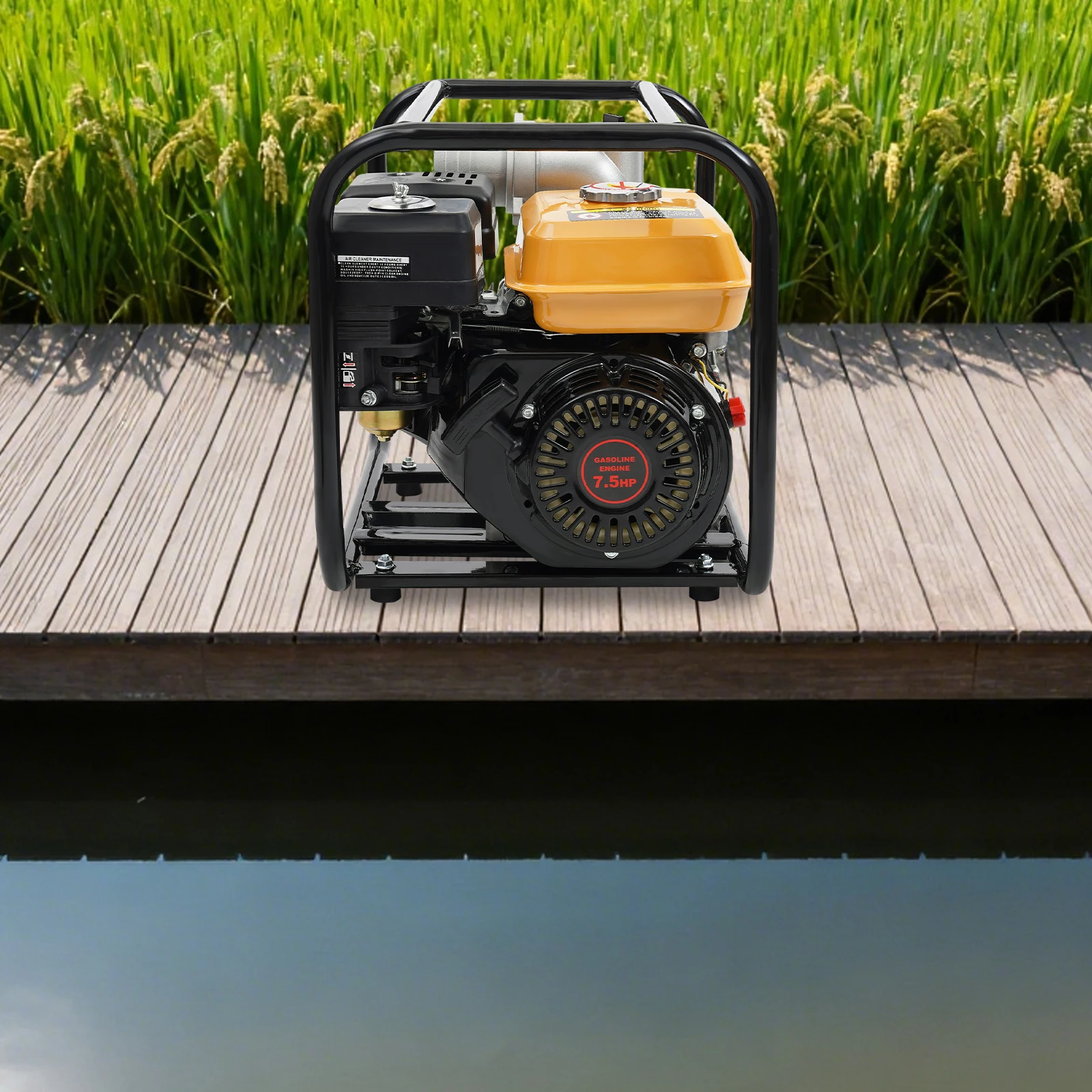 7.5HP Irrigation Water Pump, 4-stroke Single Cylinder Gasoline Powered Water Pump, Agricultural Irrigation Pump With 4L Fuel Tank For Water Transfer And Pumping