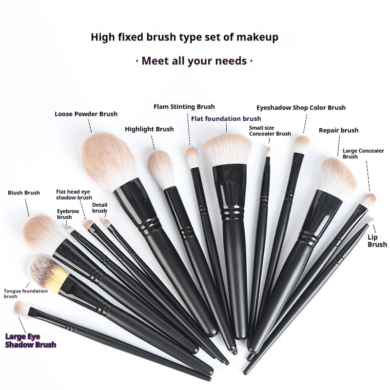 15 Piece Soft Makeup Brush Set With Concealer Blush And Powder Brushes Professional Face Tool Kit For Daily And Salon Use