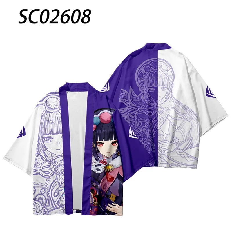 Newly Design Genshin Impact Kimonos Haori Kaedehara Kazuha Klee Hutao Keqing Cosplay Ganyu Costume Tops Cloak Shirt Unisex5