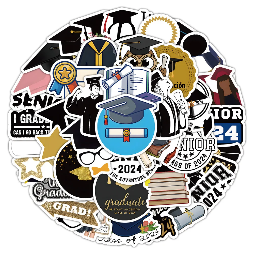 

10/30/53PCS New Graduation Season Graffiti Stickers Cartoon Artistic Decorative Laptop Diary Phone Case Guitar Desk Decal