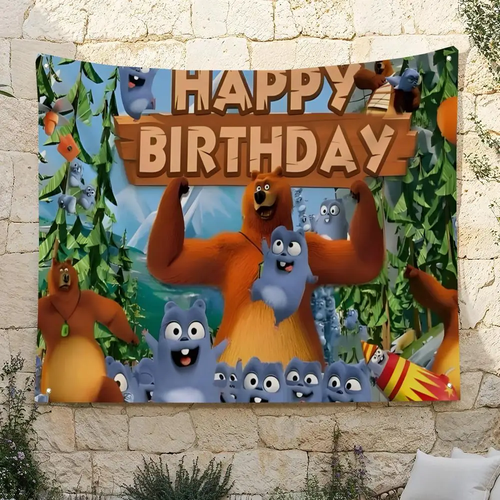 G-Grizzy and the Lemmings Flags Home Yard & Garden Decor Banner - Indoor Outdoor Wall Hanging Flag