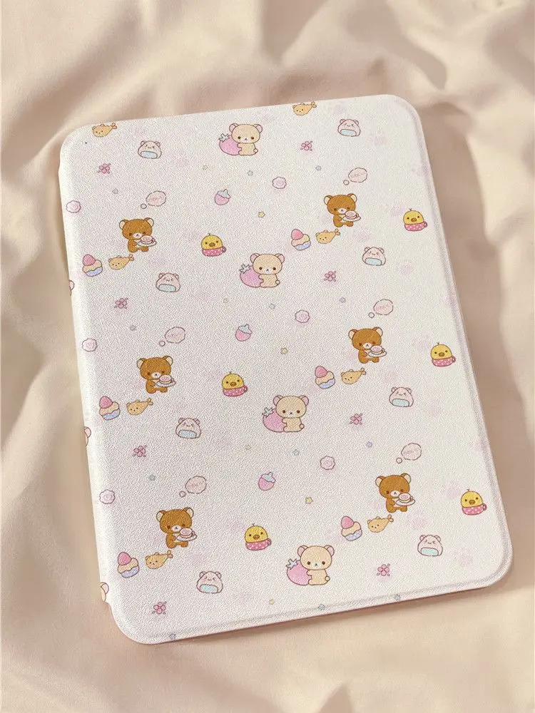 لطيف Rilakkuma الفراولة باد الهواء 2025 (13 بوصة) 11 اللوحي الغطاء الواقي 360 دوران Air7/6 فتحة القلم مكافحة قطرة Mini7 هدية لعبة