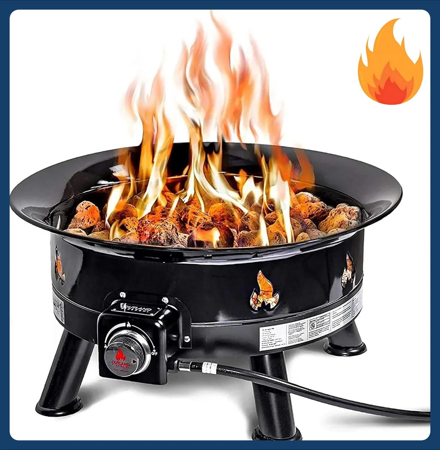 

Бестселлер [Сниженная цена!] Бездымная газовая чаша для костра Firebowl, круглая портативная уличная печь на пропане с защитой от УФ-излучения и атмосферных воздействий