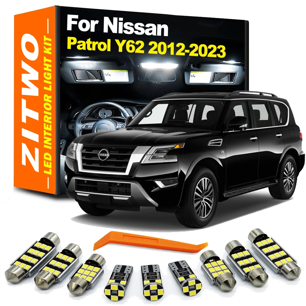 

ZITWO 13 шт. светодиодная лампа для номерного знака, комплект внутреннего купольного освещения для Nissan Patrol Y62 2012-2016 2017 2018 2019 2020 2021 2022 2023