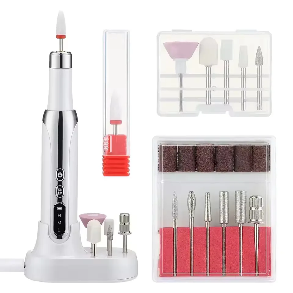 Pulidora Eléctrica de Uñas Profesional, Brocas para Pulir y Rectificar Uñas, Eliminación de Piel Muerta, Lijadora Artística, Lápiz de Lijado, Máquina de Manicura