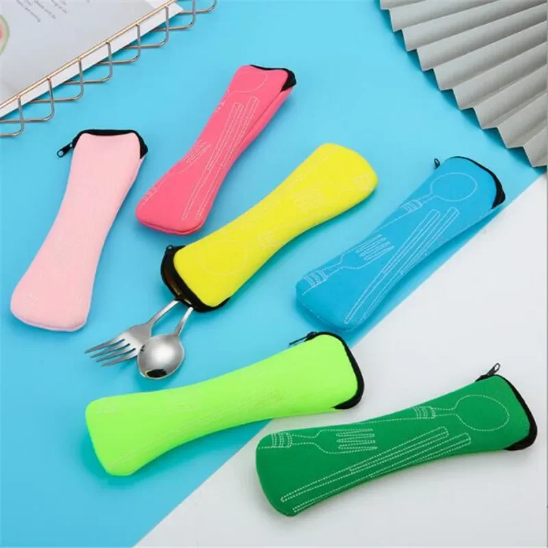 

Portable Tableware Bag Cutlery Bag Dinner Set Travel Packaging Storage Box Dinnerware Picnic Fork Spoon Bag Without Dinnerware