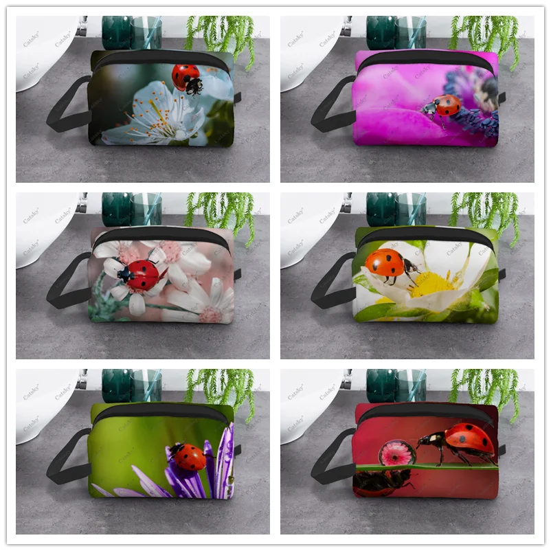 Ladybug animal Cosmetic bag women\'s fashionable large-capacity skin care cosmetic box beauty storage toiletry cosmetic bags