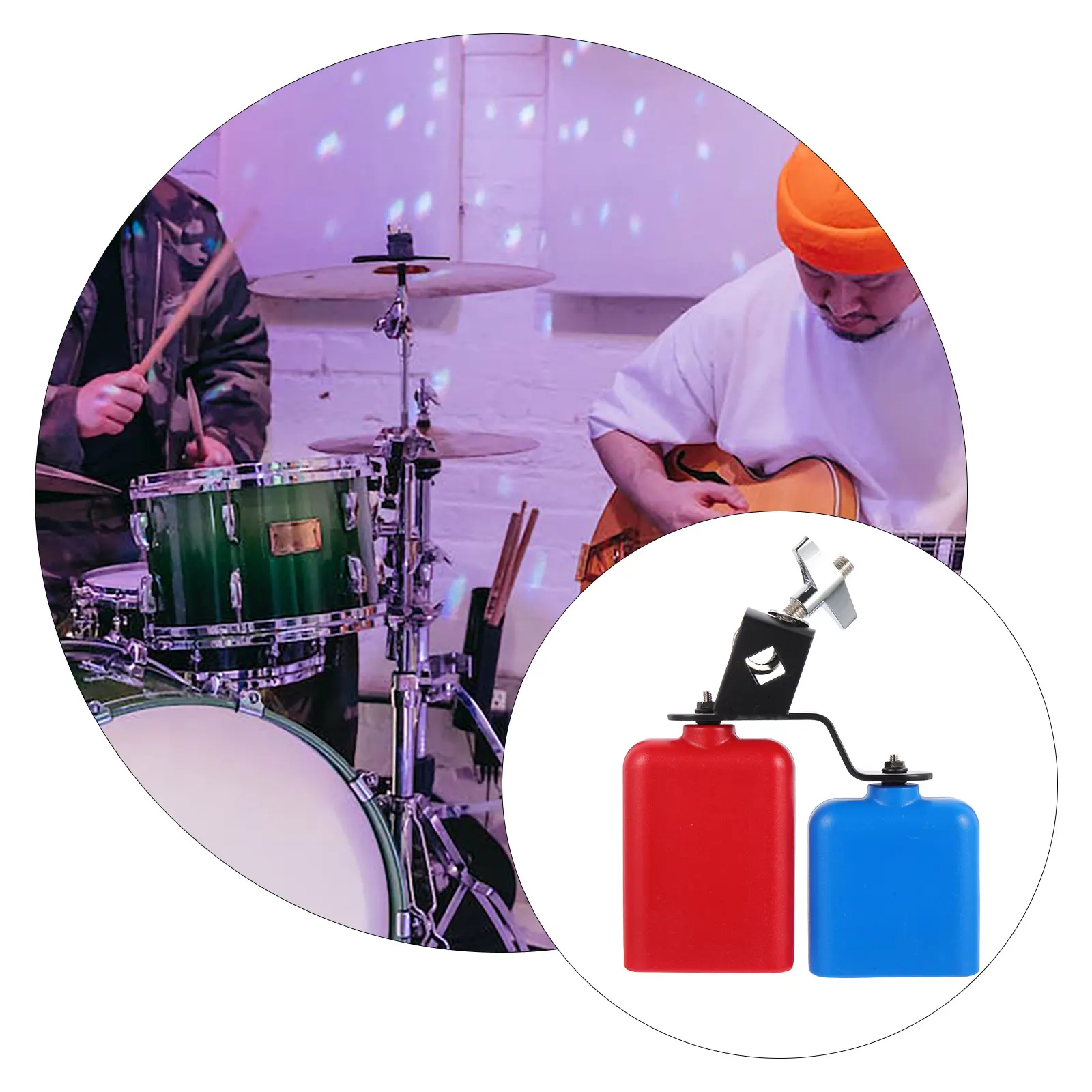 

Bell Cowbell Percussion Instrument Musical Instruments Drum Accessories Metal with Mount