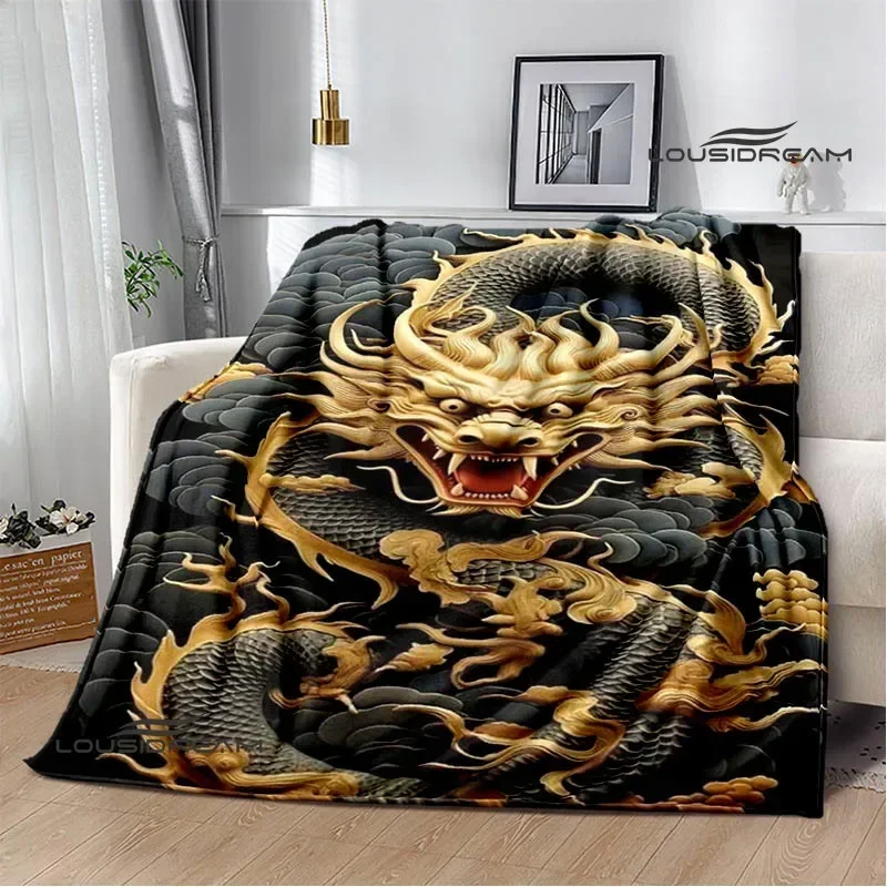 

3D Retro dragon Printed blanket Flannel Warm blankets Soft and comfortable blanket bed linings cubre cama Birthday Gift