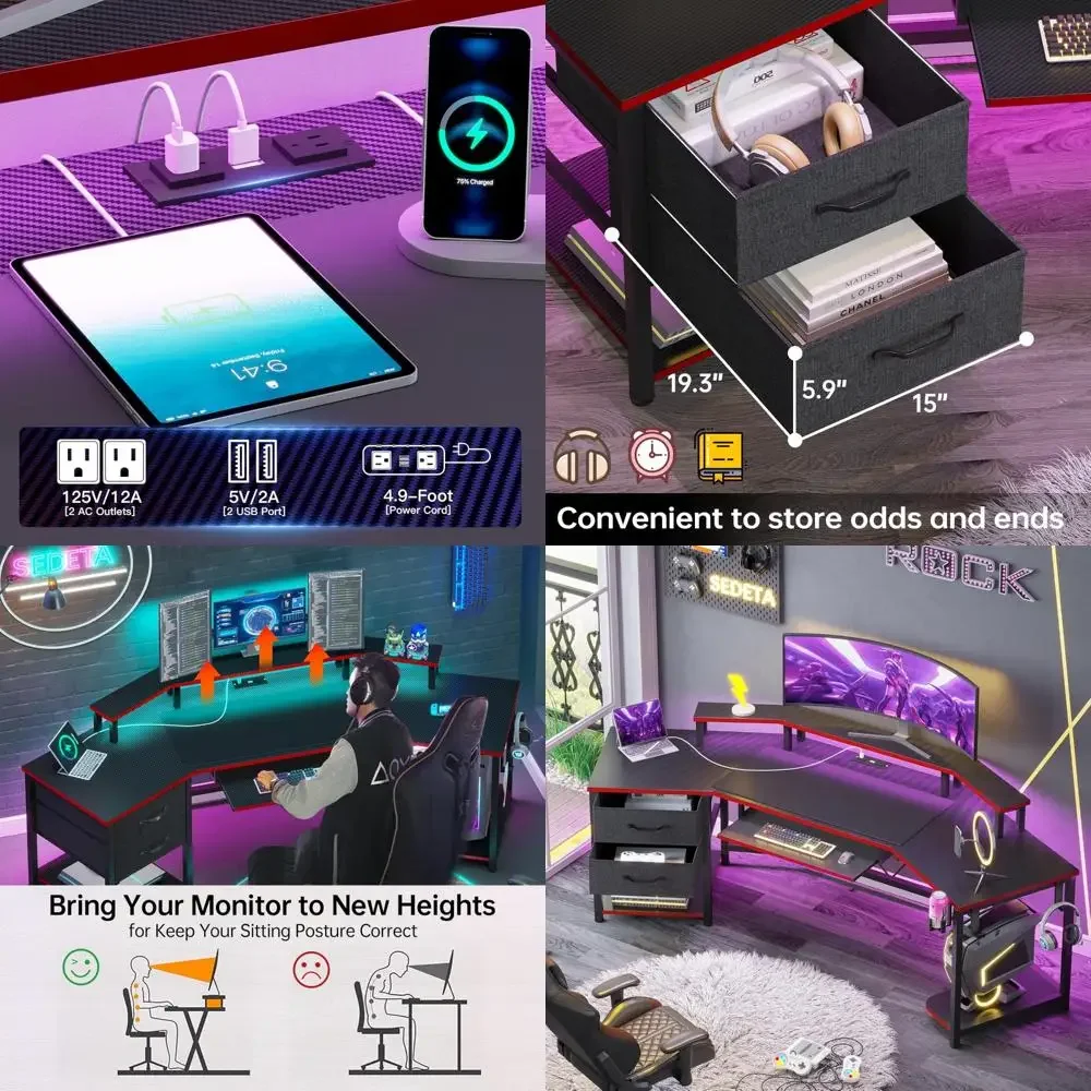 "79-Inch L-Shaped G… - image