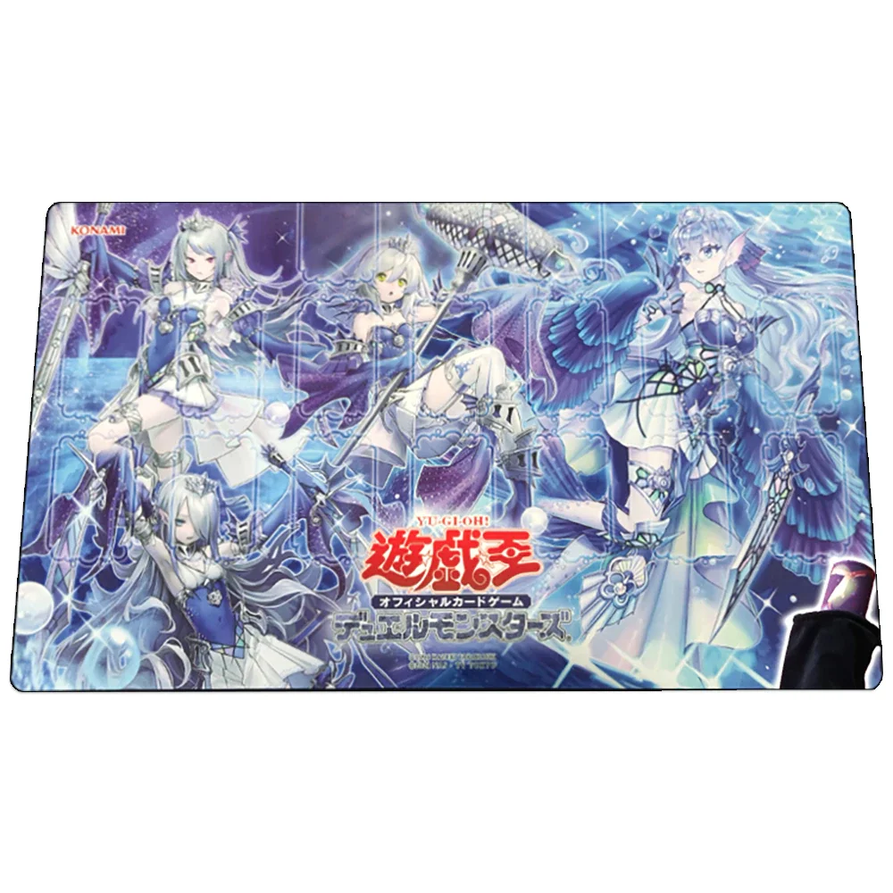 

2mm Stitched Edges YGO Tearalaments Raino Heart Foil Holographic Shinny Holo Playmat Collect Game Mat Mouse Pad Storage Bag