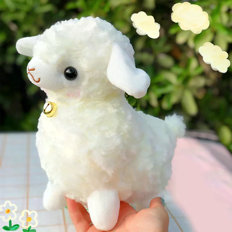 25CM Super Cute Bell Sheep Plush Dolls Kawaii Bell Lamb Rag Doll Alpaca Toys Stuffed Soft Animal Birthday Wedding Party Toy Gift