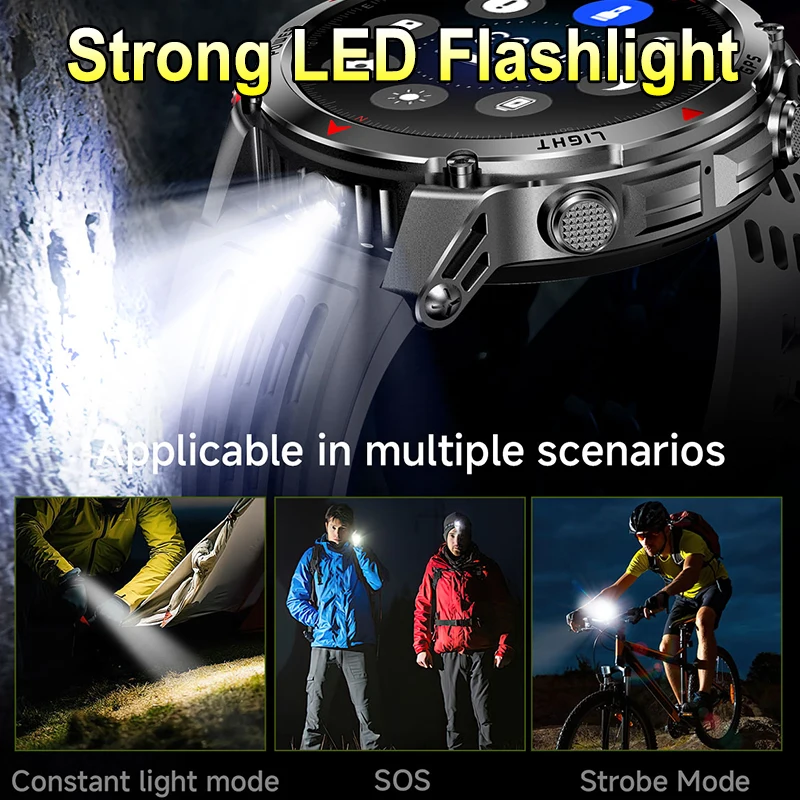 Outdoor Cycling Running Watch 540mAh GPS Compass Sport Fitness Data Location Route Navigation Call Heart Rate Monitor Smartwatch