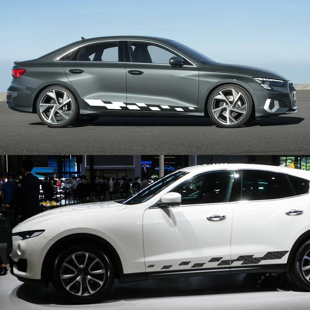 

Для Audi A3 8V 8P 8Y 8L Седан S3 TFSI Sportback RS3 Лимузин: Наклейки на боковые двери автомобиля, внешние виниловые графические наклейки, аксессуары