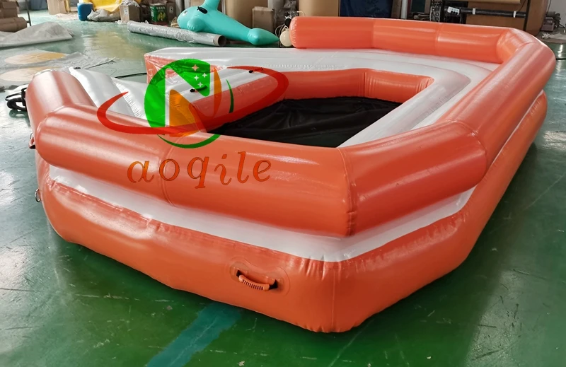 6-10 Person Inflatable Water Raft Pool Tropical Tahiti Ocean Floating Island, Large Inflatable Water Floating Islands