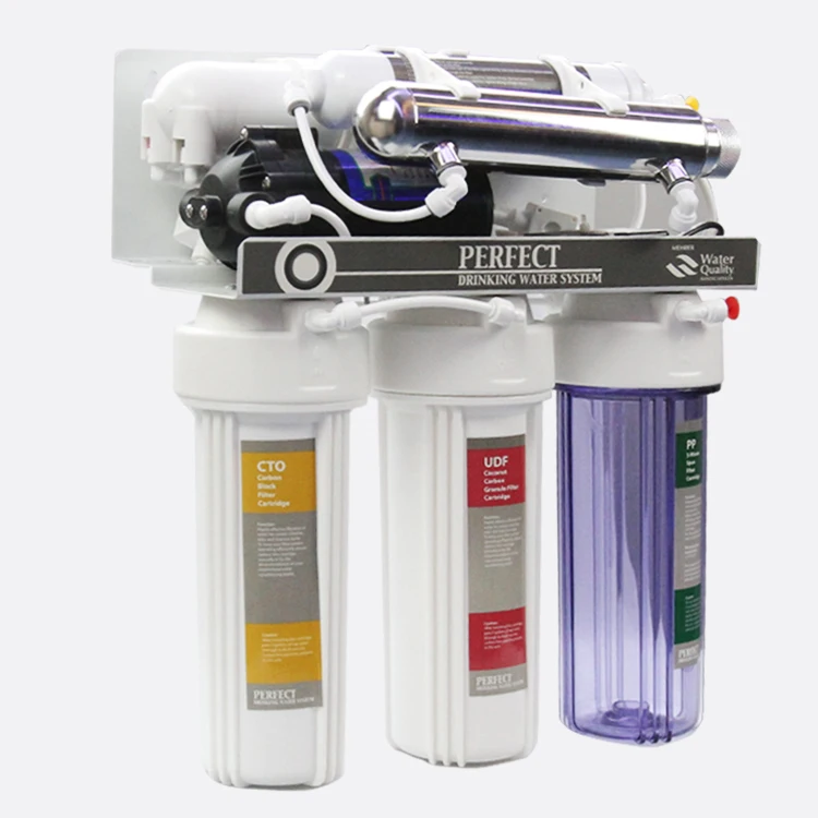 400 GPD 8 Stages Reverse Osmosis Water Filter System with UV for Home RO Water Purifiers