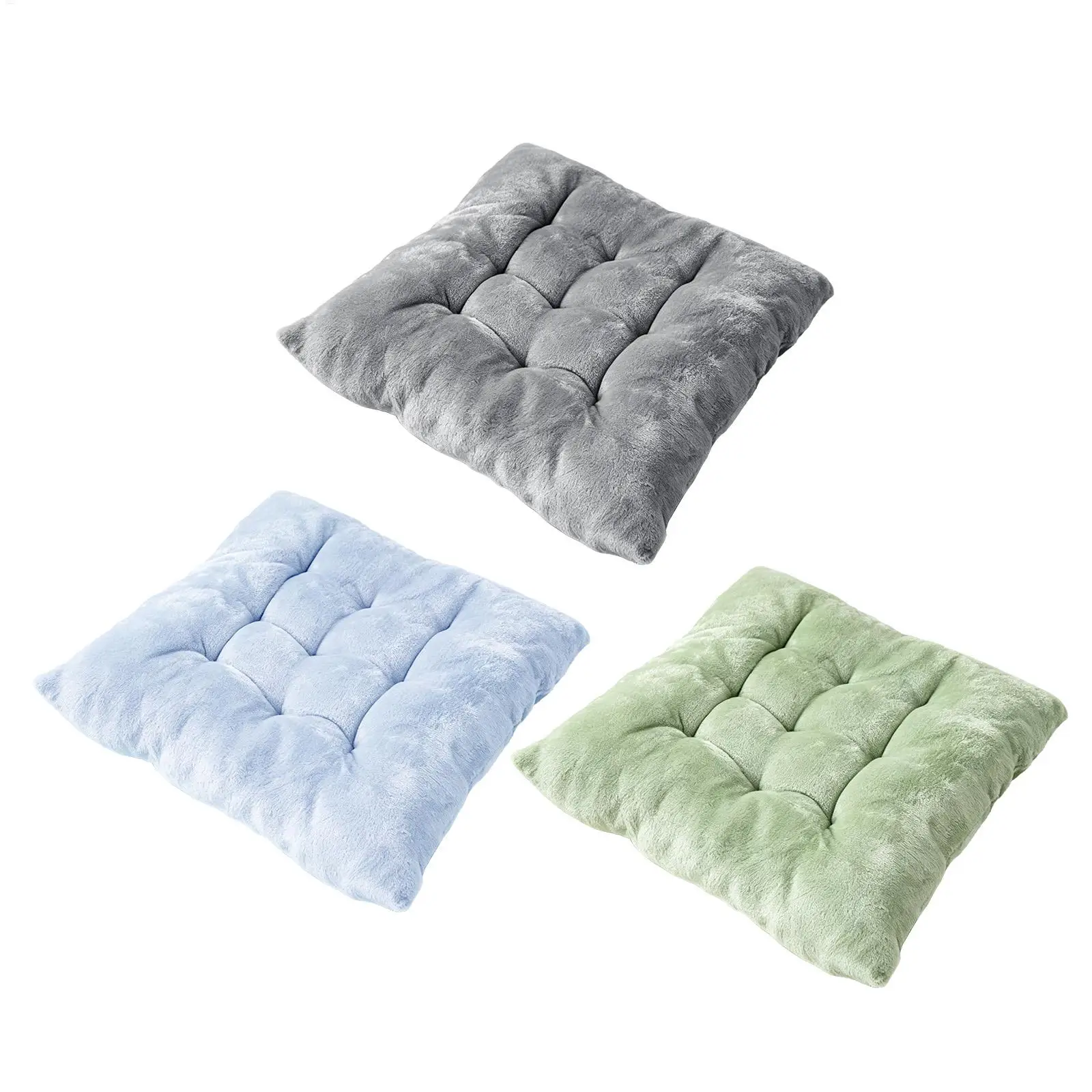40x40cm Thickened Plush Chair Cushion With Ties Soft Square Stool Pad For Home Cafe School Library Car Outdoor Activities