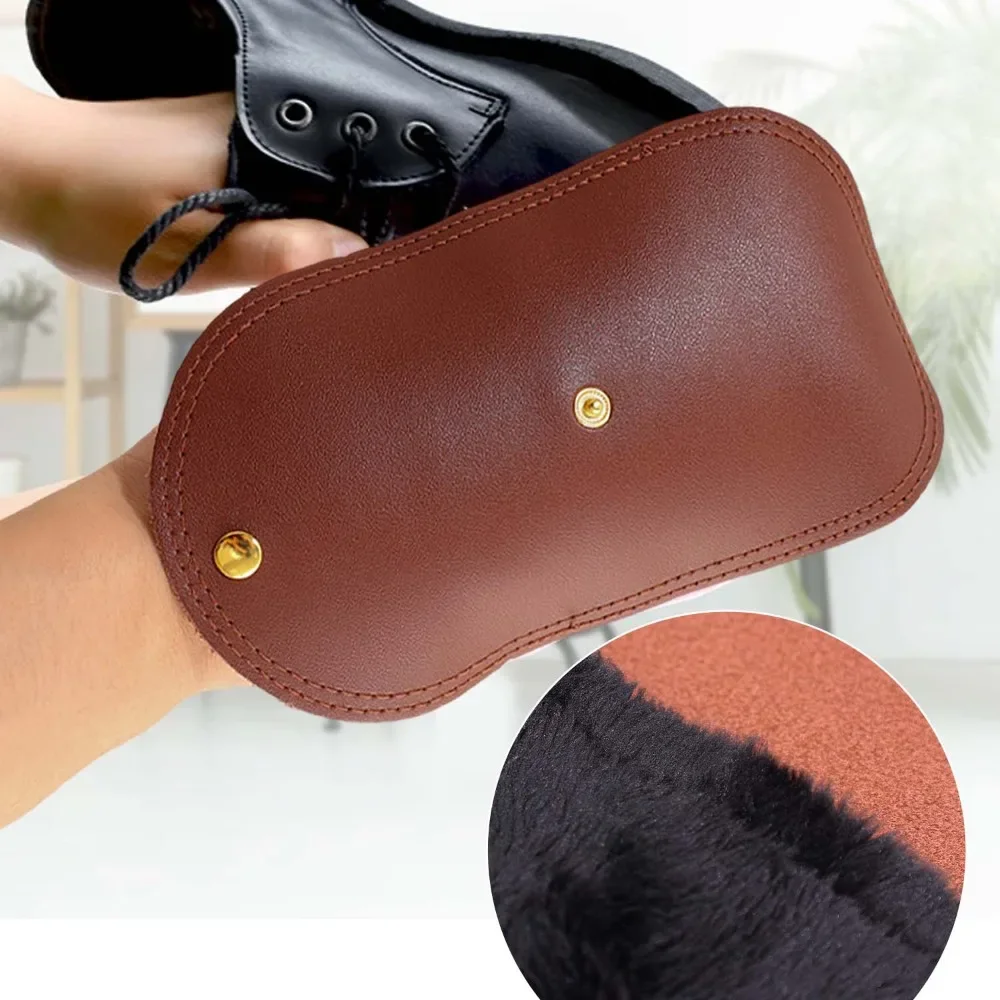 Multifunctional Microfiber Cloth Cleaning Products Soft Plush Shoes Polishing Glove Leather Handbag Polishing Cleaning Cloth Shoe Shine Cloth Handheld Towel Brush Reusable Absorbent Microfiber Cleaning Cloths For Home Car Shoe Care