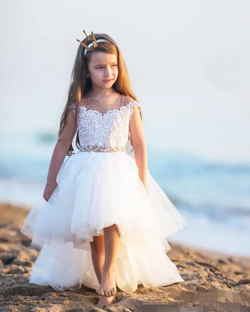 Sleeveless Tulle Fluffy Print Princess Flower Girl Dress Wedding Party Ball First Communion Dresses Dream Kids Surprise Present