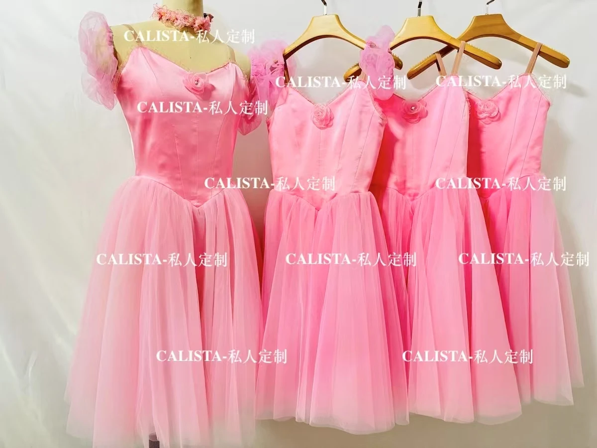 Four fairy variations ballet skirt private custom pink flowing long skirt