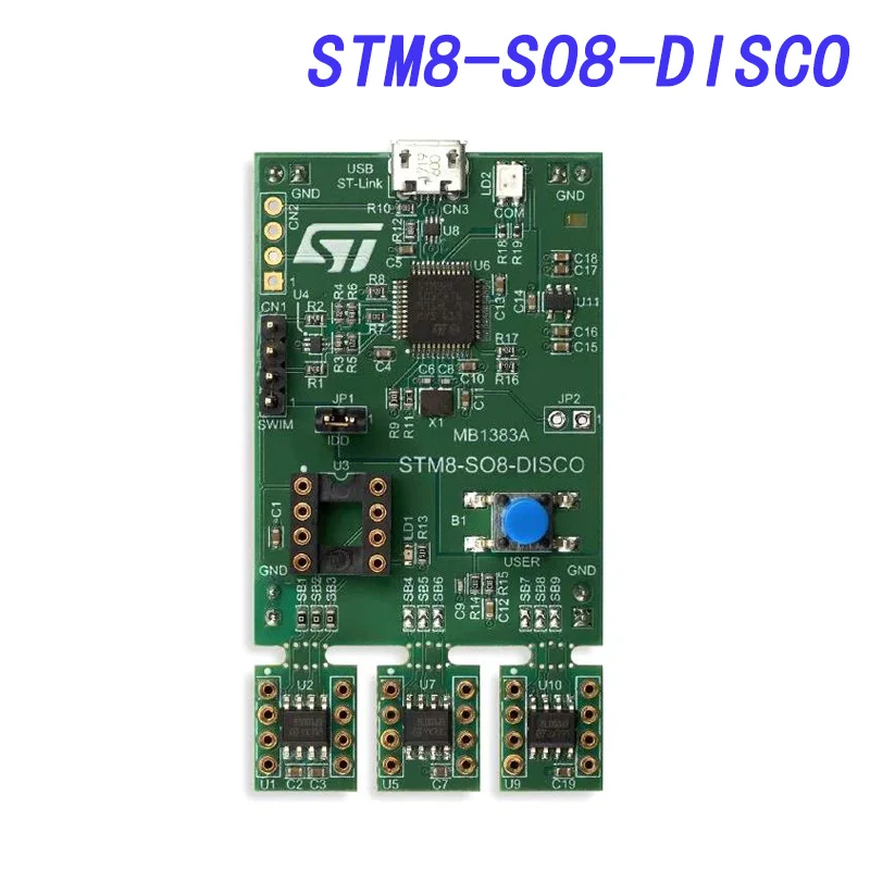 

STM8-SO8-DISCO Development Boards & Kits - Other Processors Discovery kit with STM8L001J3,STM8L050J3,STM8S001J3 MCUs