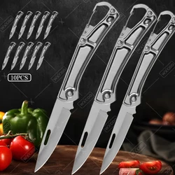 10PCS Stainless Steel Folding Knife Fruit Peeler Knife Meat Cleaver Boning Butcher Knife Non-slip Handle Kitchen Accessories