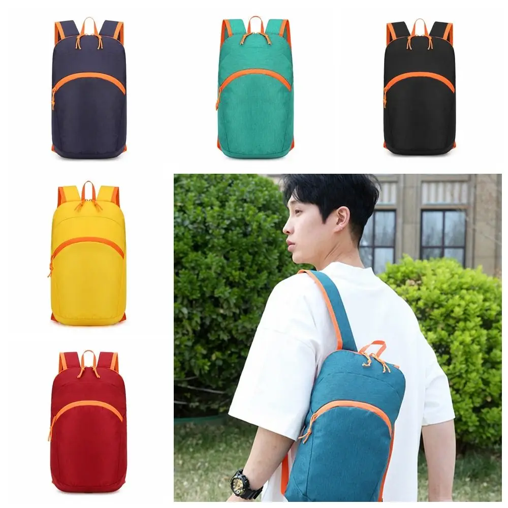 

Portable Zipper Outdoor Folding Backpack Nylon Waterproof Mountaineering Backpack School Bag Large Capacity Travel Daypack Male