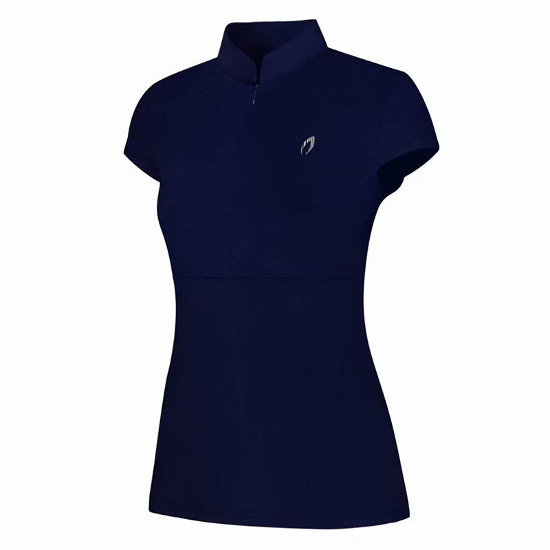 

Golf Women's Clothing Summer New Outdoor Sports Shirt Casual Standing Neck Short Sleeve T-shirt Fashion Solid Color Ladies Top
