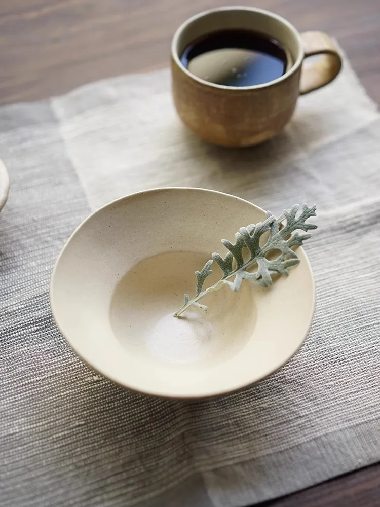 

Handmade Cercs Rice Glaze St Hat Bowl Dertware Simple Sle Large Capaci 5cm Diameter Daily Use Chinese Origin