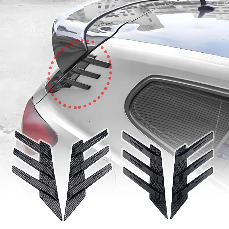 2Pcs Universal Bonnet Air Vents Engine Hood Car Exterior Parts Shutter Sticker Car Body Sticker Car leaf board sticker