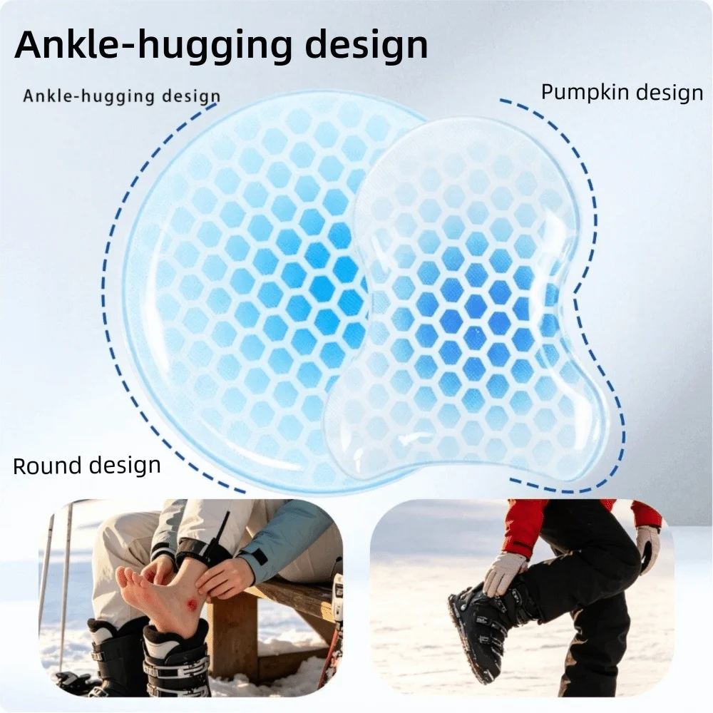 Anti-Friction Gel Pad for Ski Boots Silicone Cushioning Soft Construction Ski Boots Ankle Pad Breathable Durable