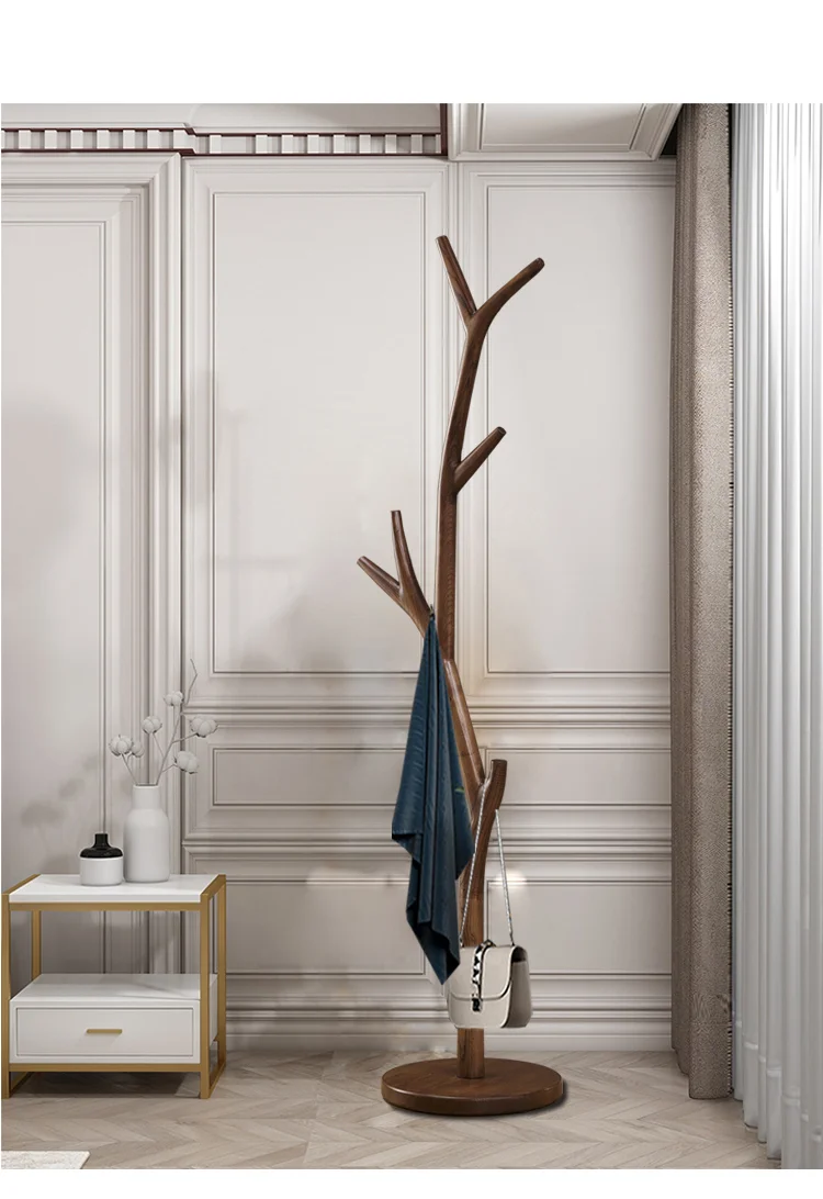 

Solid wood hanger floor-to-ceiling bedroom coat rack tree branch living room room new Chinese-style storage large clothes rack e