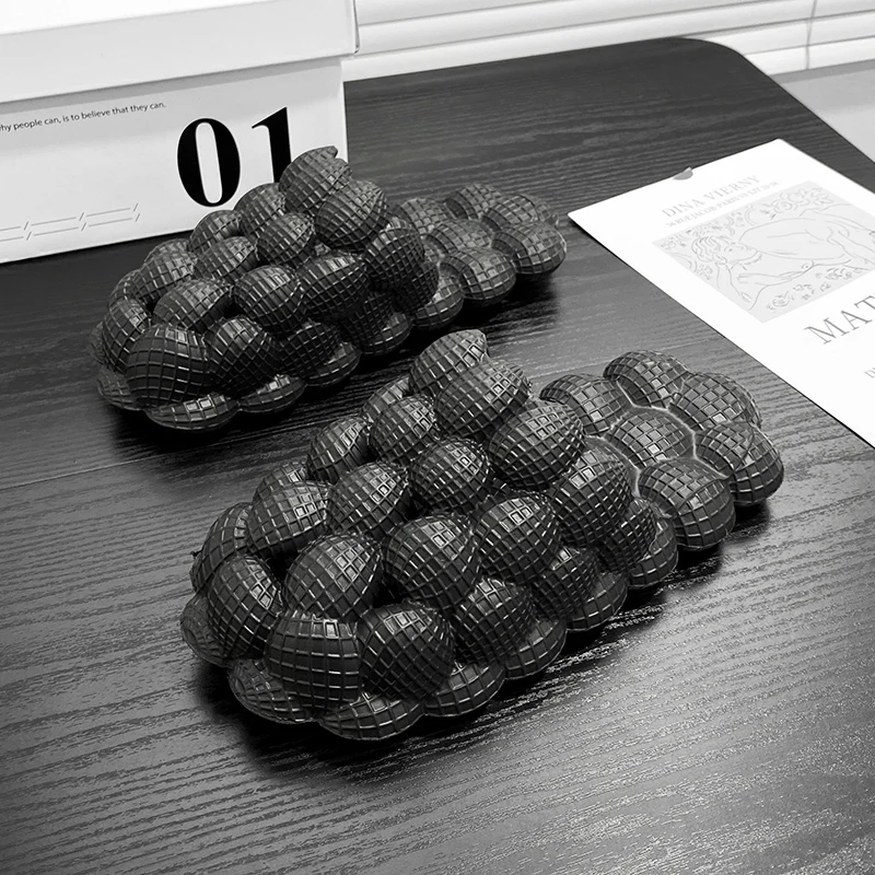 Pantoufles à bulles pour hommes, sandales et pantoufles à la mode, sensation, Massage à domicile, pantoufles plates amusantes, Litchi