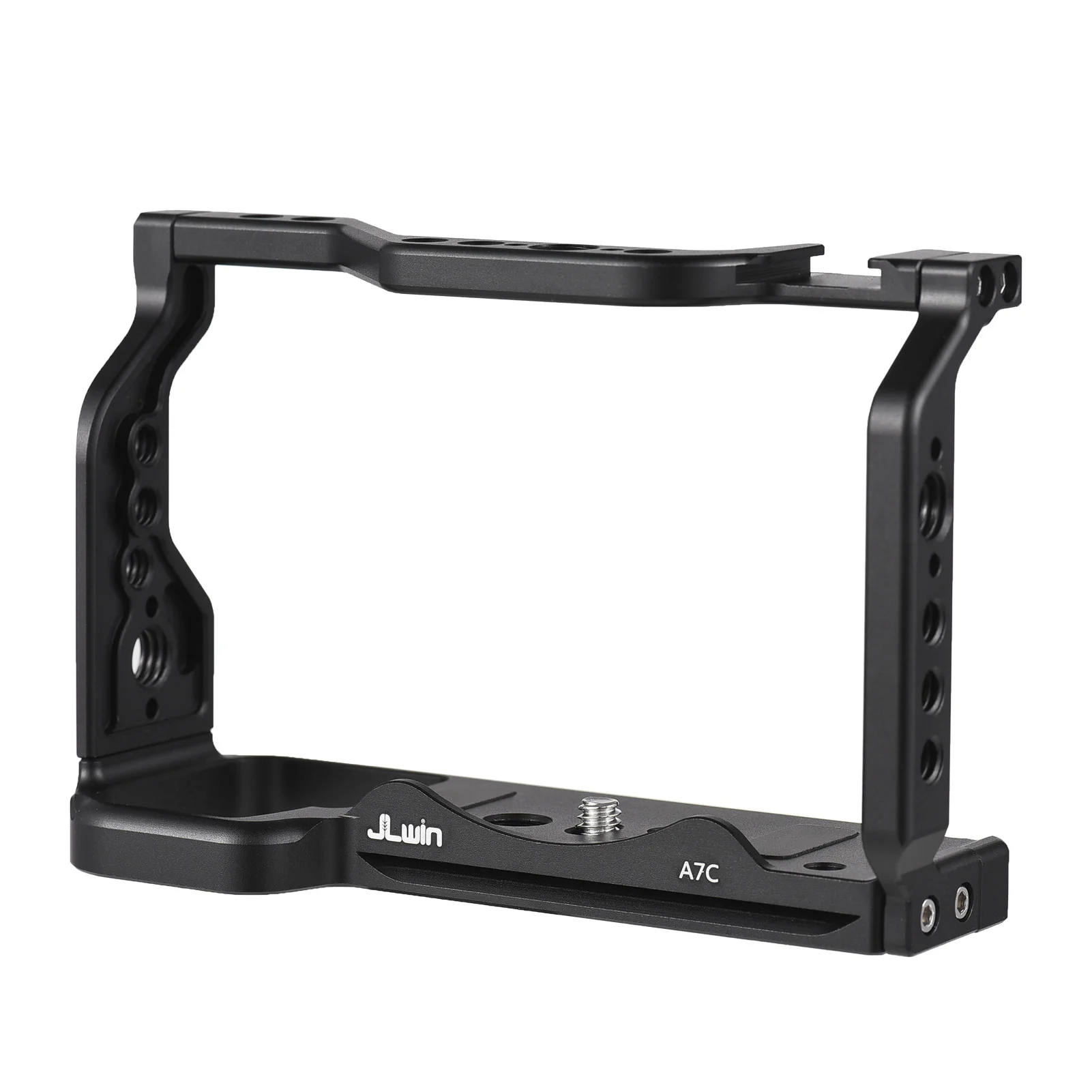 Protective Camera Cage for Sony Alpha 7C Aluminum Alloy with Quick Release Plate Cold Shoe Mount 1/4in And 3/8in Threaded Holes