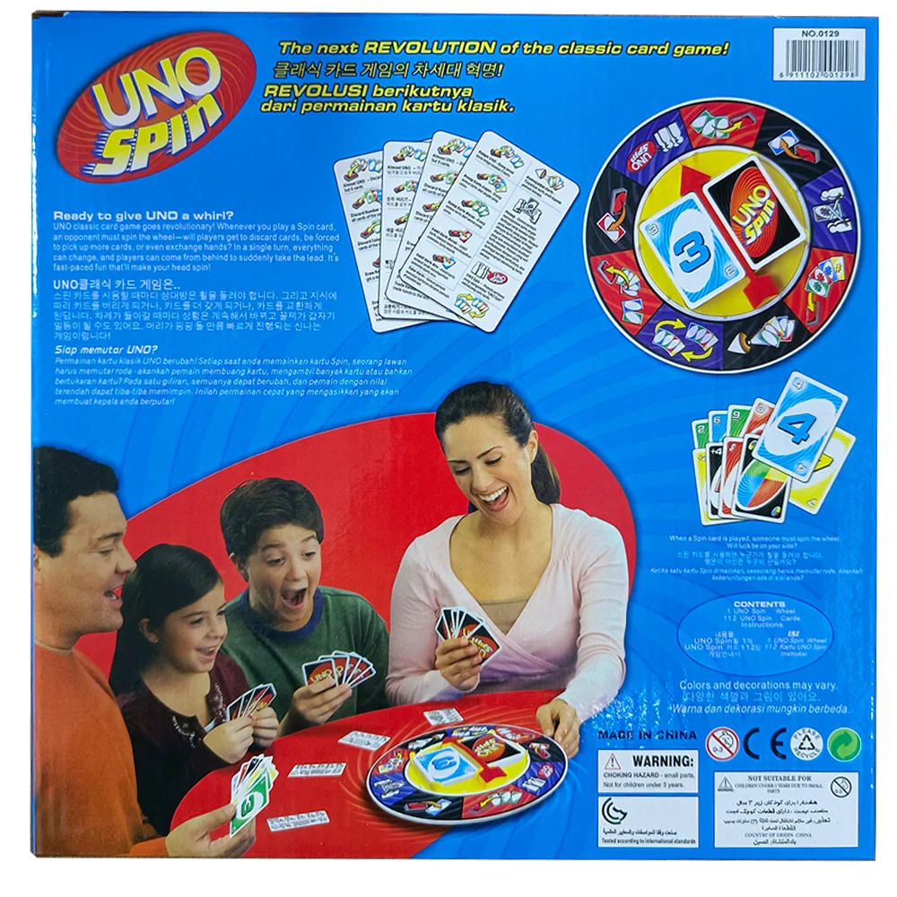 UNO SPIN Game Card Board Game Family Funny Entertainment Poker Playing UNO SPIN Card Toys for Children Birthday Halloween Gifts