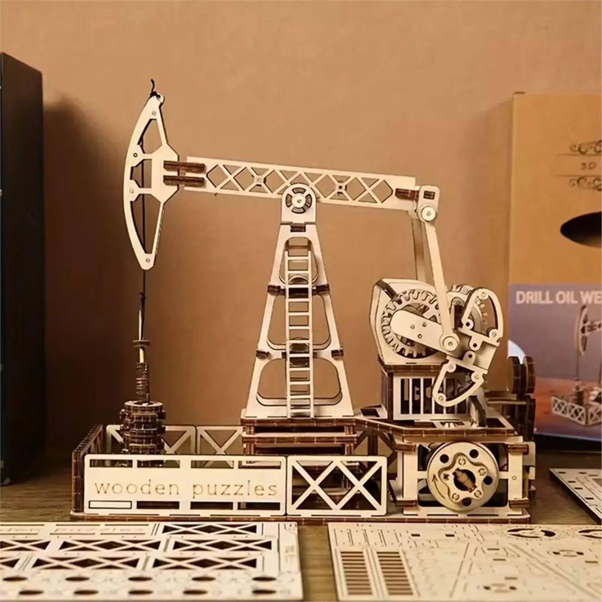 update. 3D Oil Drilling Rig Engineering Vehicle Model Kits,DIY 3D Wooden Puzzle DIY Assembly Educational Toys for Teens & Adults