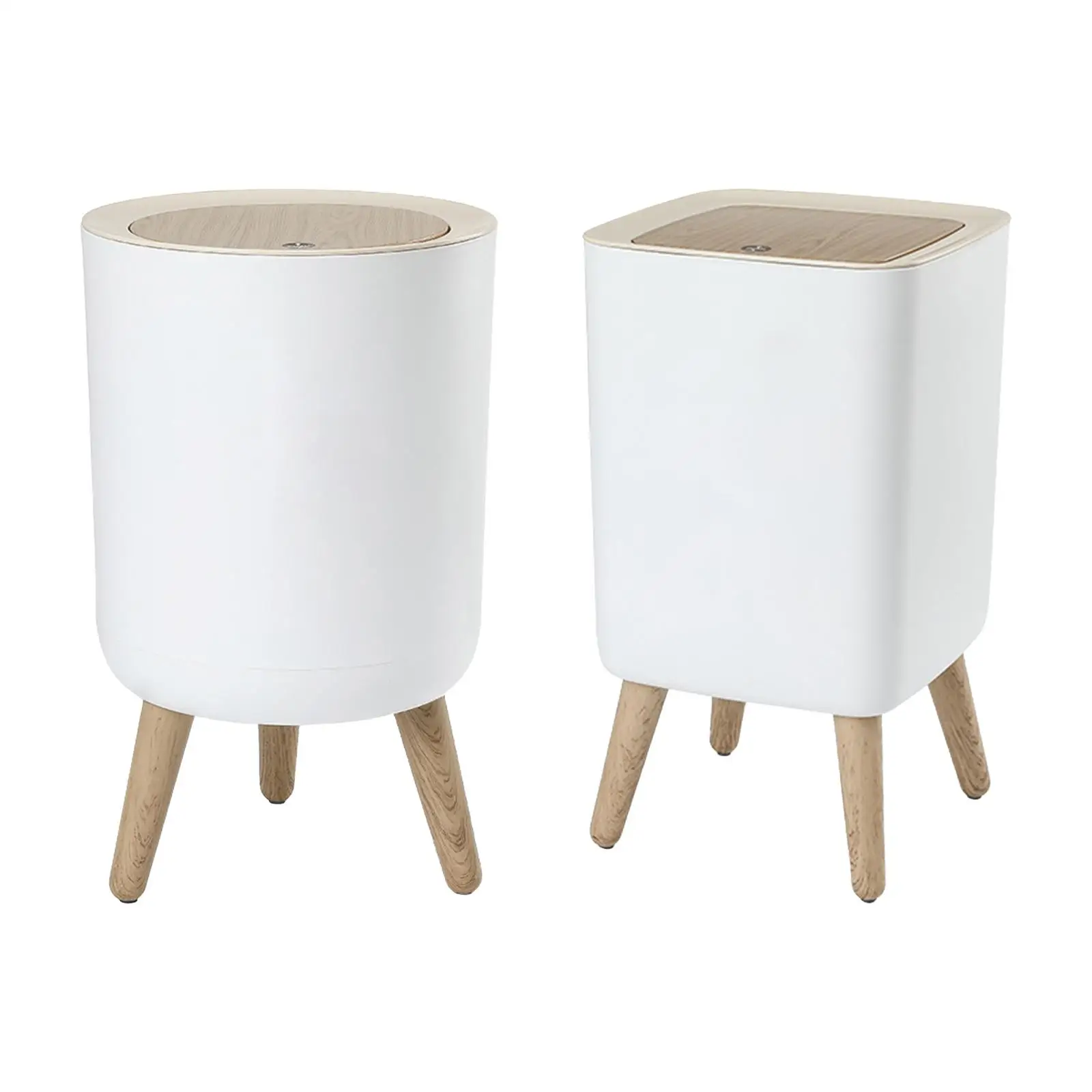 

Garbage Can with Press Top Cover Waste Basket Push Type Trash Can with Lid