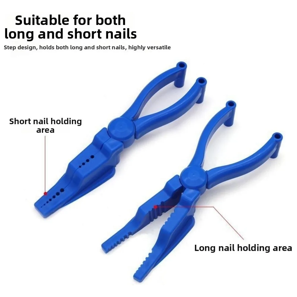 Hand-Operated Nail Holding Pliers Anti-Slip Stepped Clamp Nail Fixing Tool Plastic Sliding Joint Portable Nail Holder