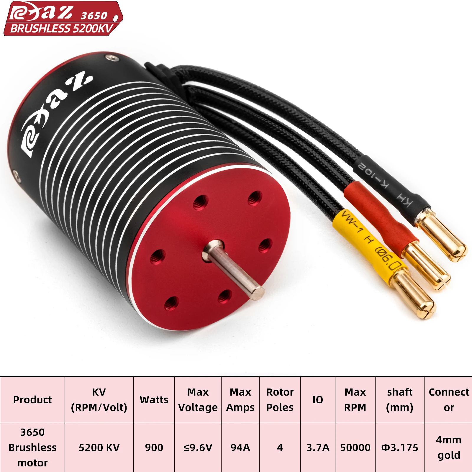 RC 3650 Bürstenloser Motor für Axial Traxxas TRX4 RC Crawler 1/10 Autoteile Accs Spielzeug LKW Tanks 3650 DC Bürstenloser Motor RC – Detail 13