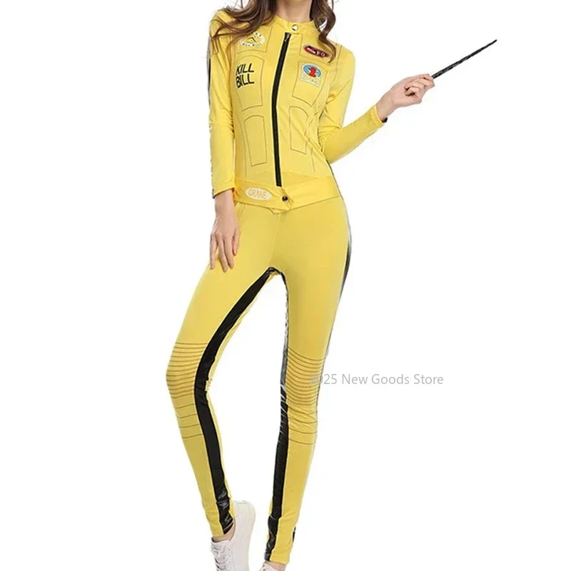 

Kill Bill The Bride Beatrix Kiddo Cosplay Costume Kung Fu Jumpsuit for Women Halloween Carnival Mardi Gras Costumes F