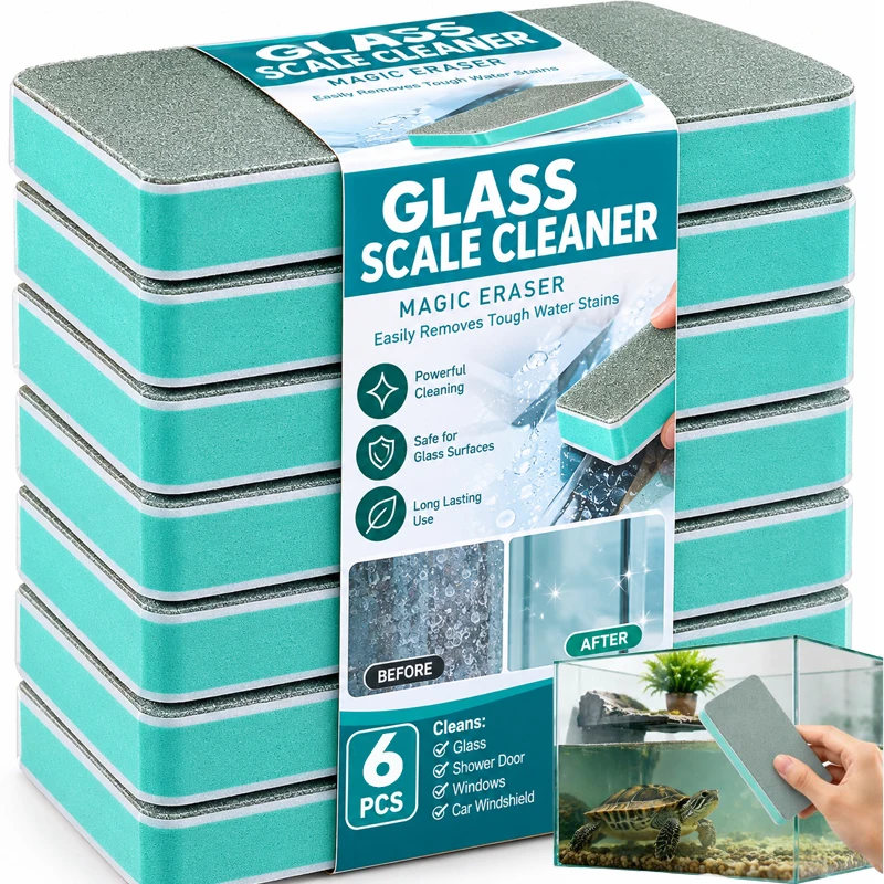 Cepillos de limpieza para acuarios, con doble cara, para eliminar manchas. Cepillos de esponja reutilizables y almohadillas de fregado para limpiar cristales, ventanas y espejos.