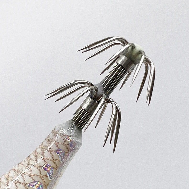ShareShark 10 Stück/Box 8cm/5,7g Garnelen-Angelköder Leuchtende Tintenfisch-Jigs Haken Meeresangel-Zubehör Künstlicher Köder Oktopus-Köder – Detail 11