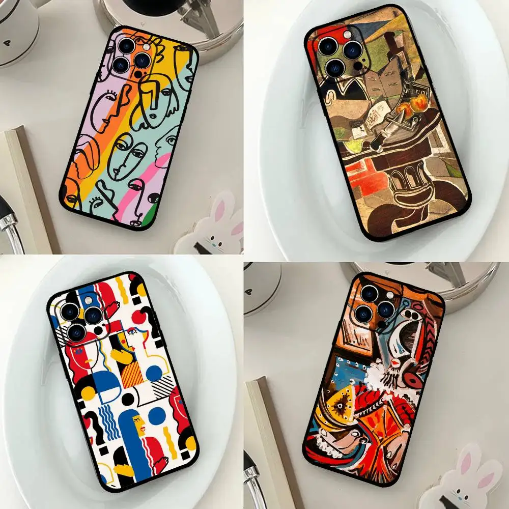 P-Pablo Picasso Abstrakte Kunst Handyhülle für iPhone 17 15 Pro Max 14 Pro 12 11 13 Mini X XR XS 16 Plus SE Rückseite