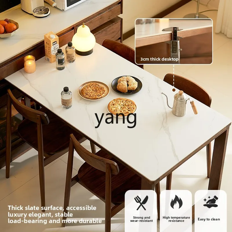 LMM Slate Dining Table Integrated Living Room Storage Cabinet Solid Wood Home Kitchen Storage Cabinet