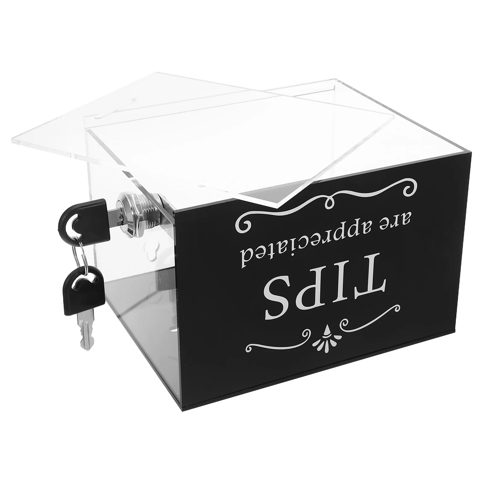 

Clear Acrylic Tip Jar Lockable Money Box Transparent Donation Savings Container for Restaurants Bars Home Use Minimalist Design