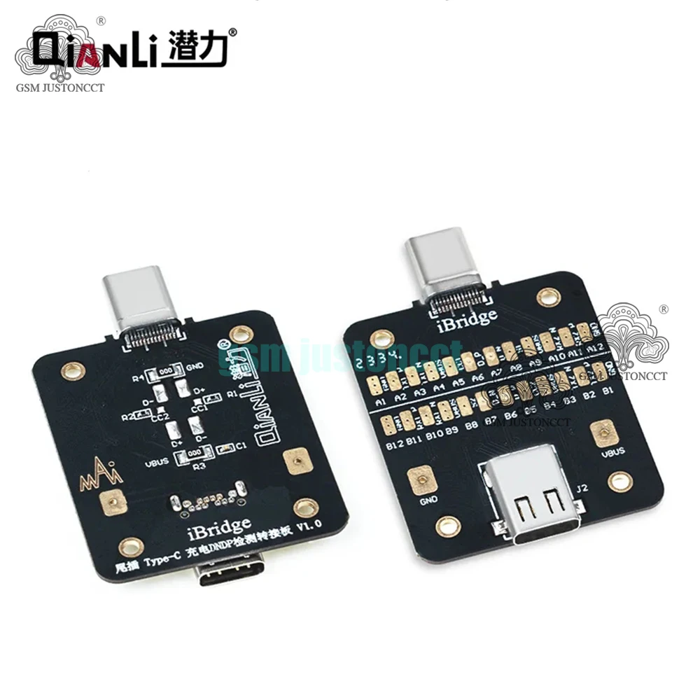 QIANLI IBridge Tail Plug Tester Type-C Charging DNDP Detection Epitaxial Board Linghtning Fault Analysis Data Capture Accessory