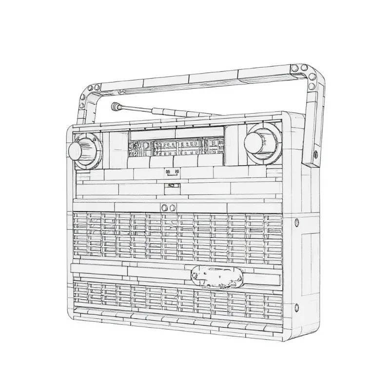 

2025 New retro radio building blocks DIY assembly technology building blocks series toys children adult Christmas gifts