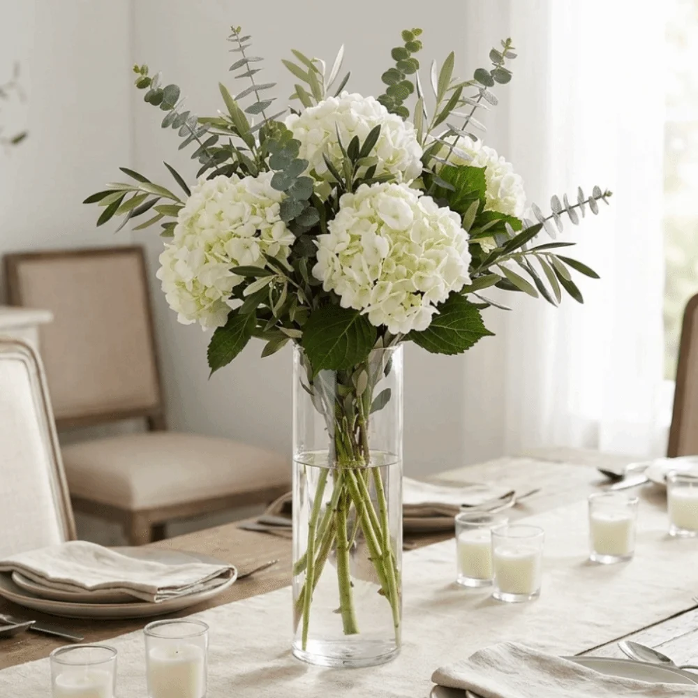 Transparent Flower-Wrapping Vases Plastic Shatterproof Clear Flower Vases Modern Cylindrical Cylinder Vases Centerpieces