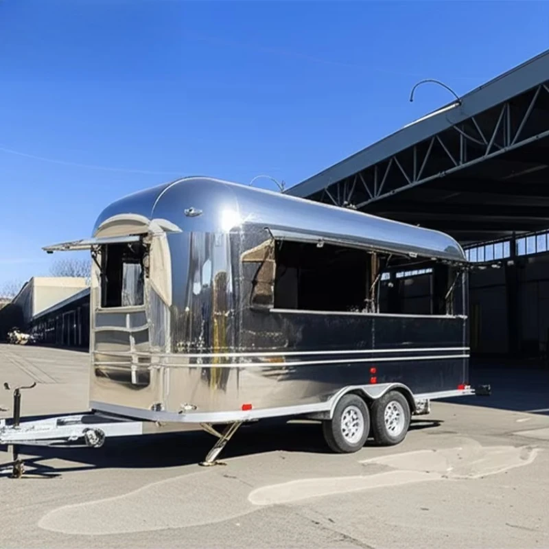 Estación de bar móvil, remolque de comida para helados a la venta, remolque de comida de concesión totalmente equipado